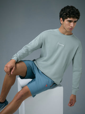 Men Solid Slim Fit Round Neck Sports Sweatshirt with ELASTOPLUS