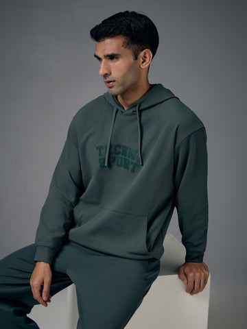 Men Hooded Slim Fit Printed Sweatshirt with ELASTOPLUS