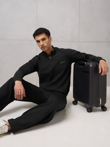 Men Mock Neck Slim Fit Solid Active Out Sweatshirt with ELASTOPLUS