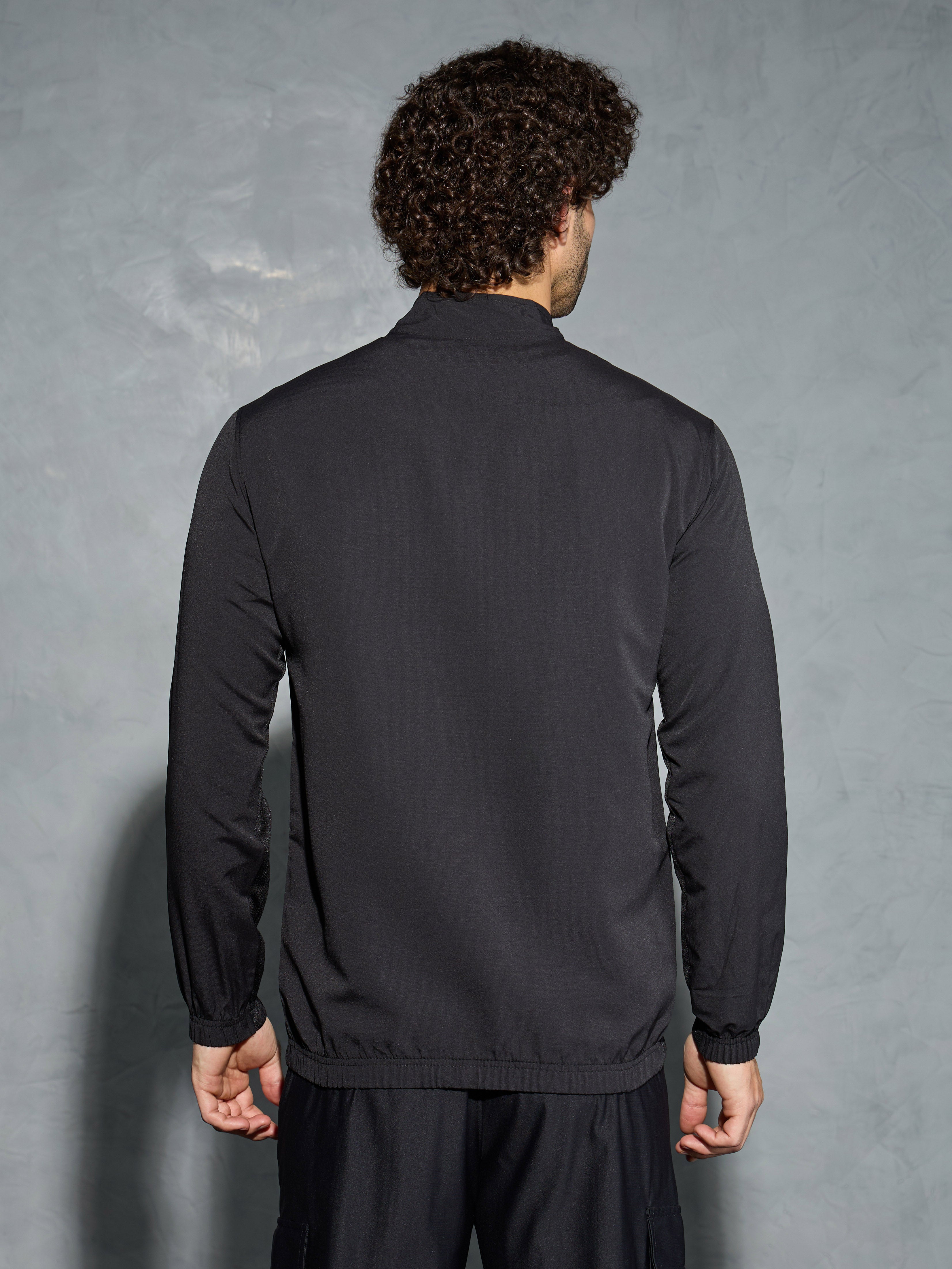 Men Slim Fit Mock Neck Jacket with Technolite