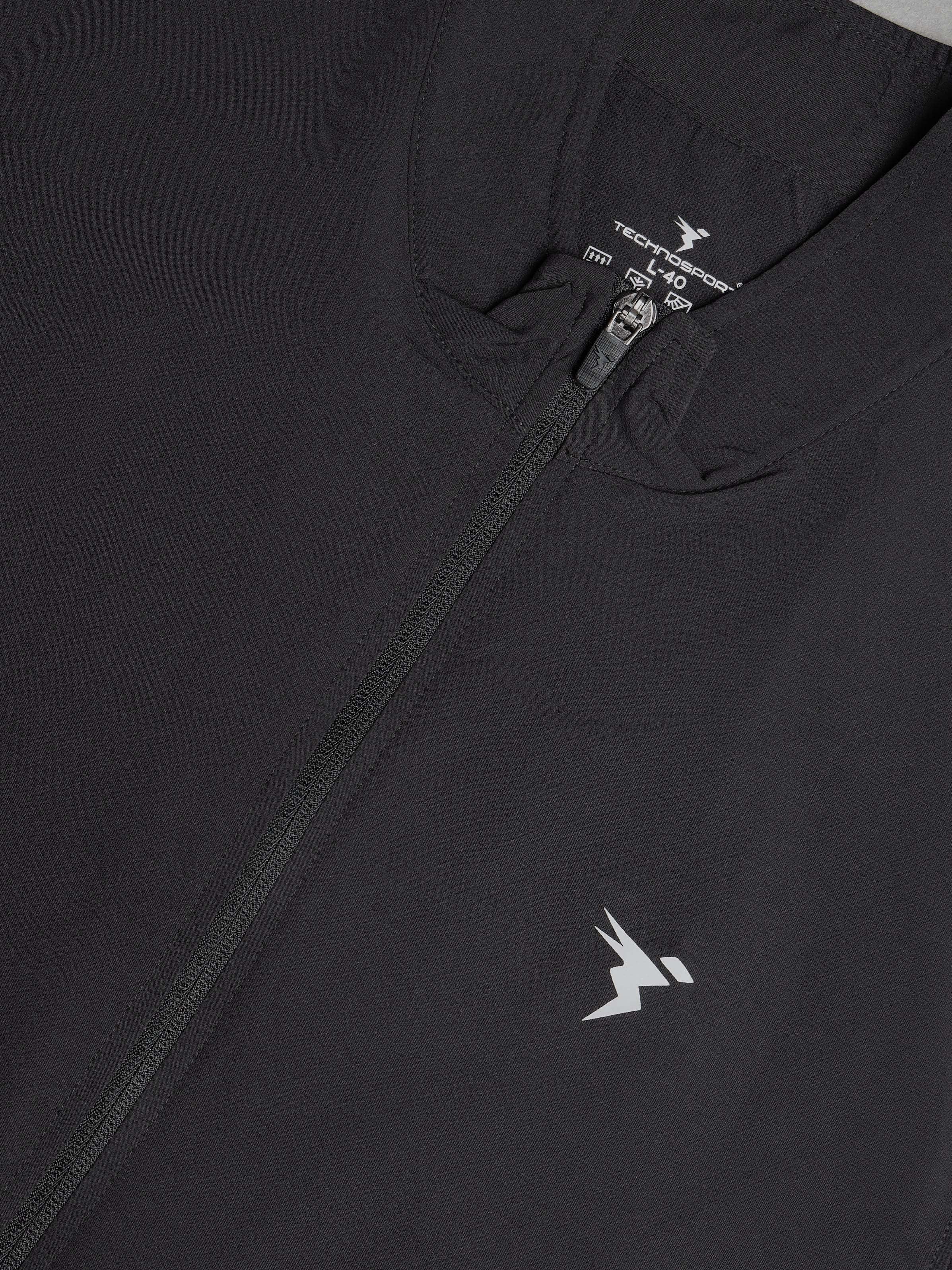 Men Slim Fit Mock Neck Jacket with Technolite