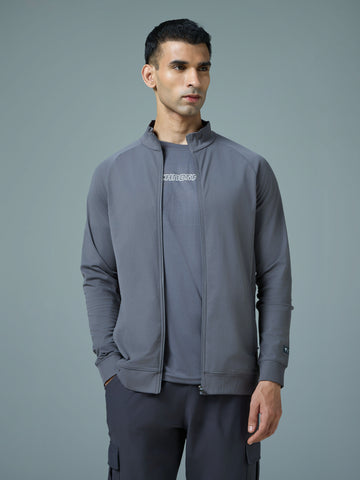 Men Solid Slim Fit Mock Neck Sports Jacket with DURACOOL+