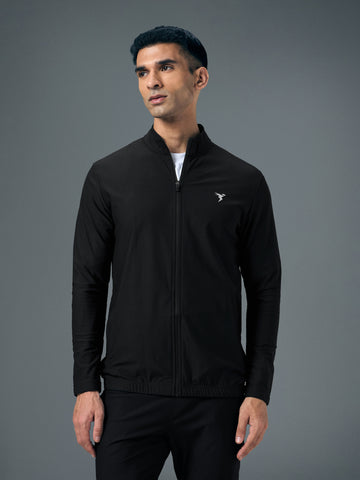 Men Solid Slim Fit Mock Neck Sports Jacket with DURACOOL+