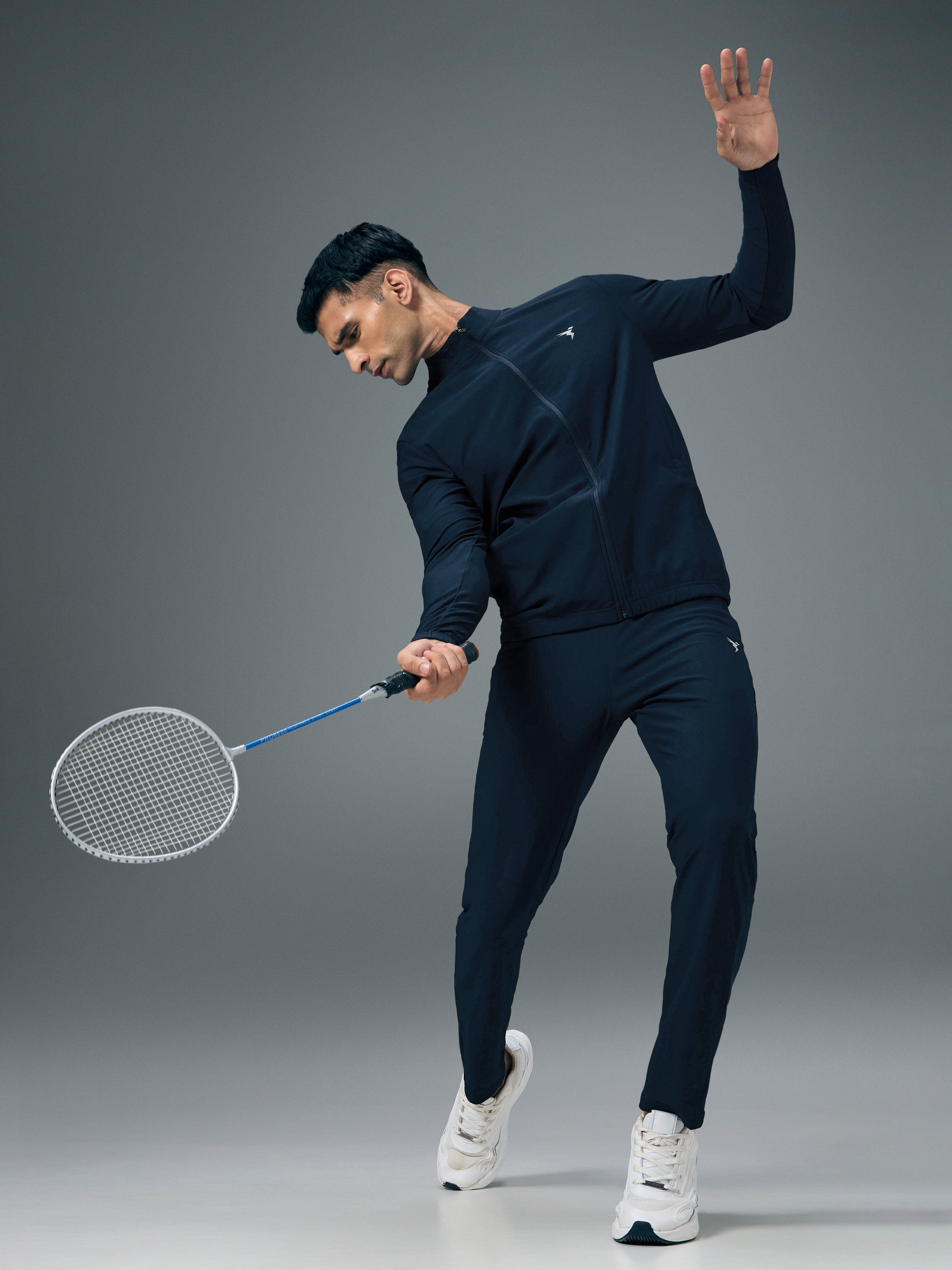 Men Solid Slim Fit Mock Tracksuits with DURACOOL+