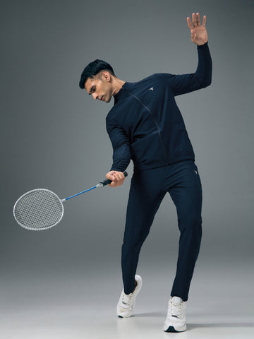 Men Solid Slim Fit Mock Tracksuits with DURACOOL+