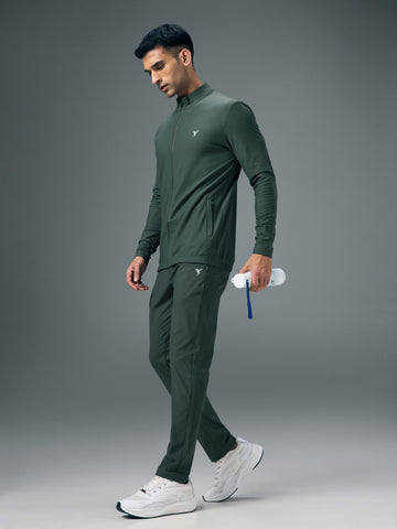 Men Solid Slim Fit Mock Tracksuits with DURACOOL+
