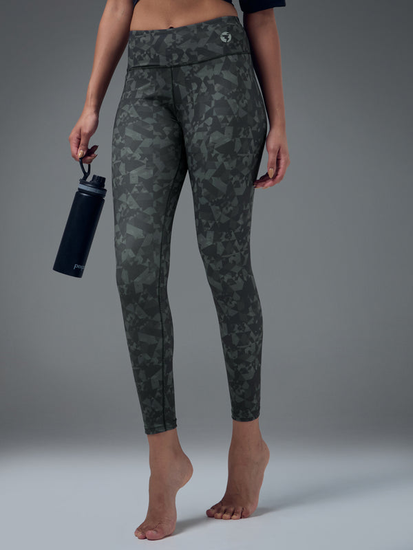 Women Printed Slim Fit Tights with ELASTO PLUS