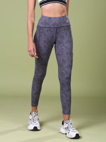 Women Printed Slim Fit Tights with ELASTO PLUS