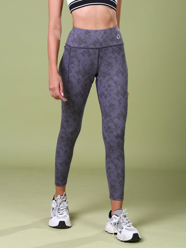 Women Printed Slim Fit Tights with ELASTO PLUS