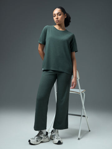 Women Cubic Melange Relaxed Fit Co-ord Set with DOUBLE COOL