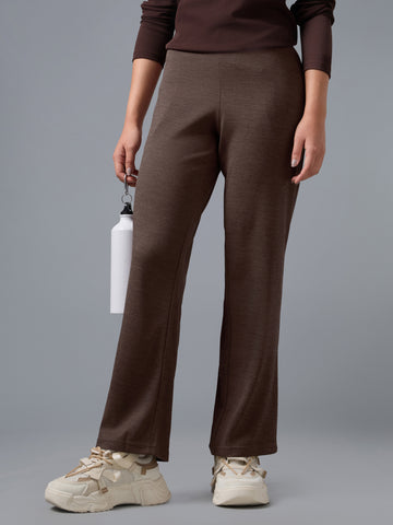 Women Cubic Melange Relaxed Fit Trackpants with DOUBLE COOL