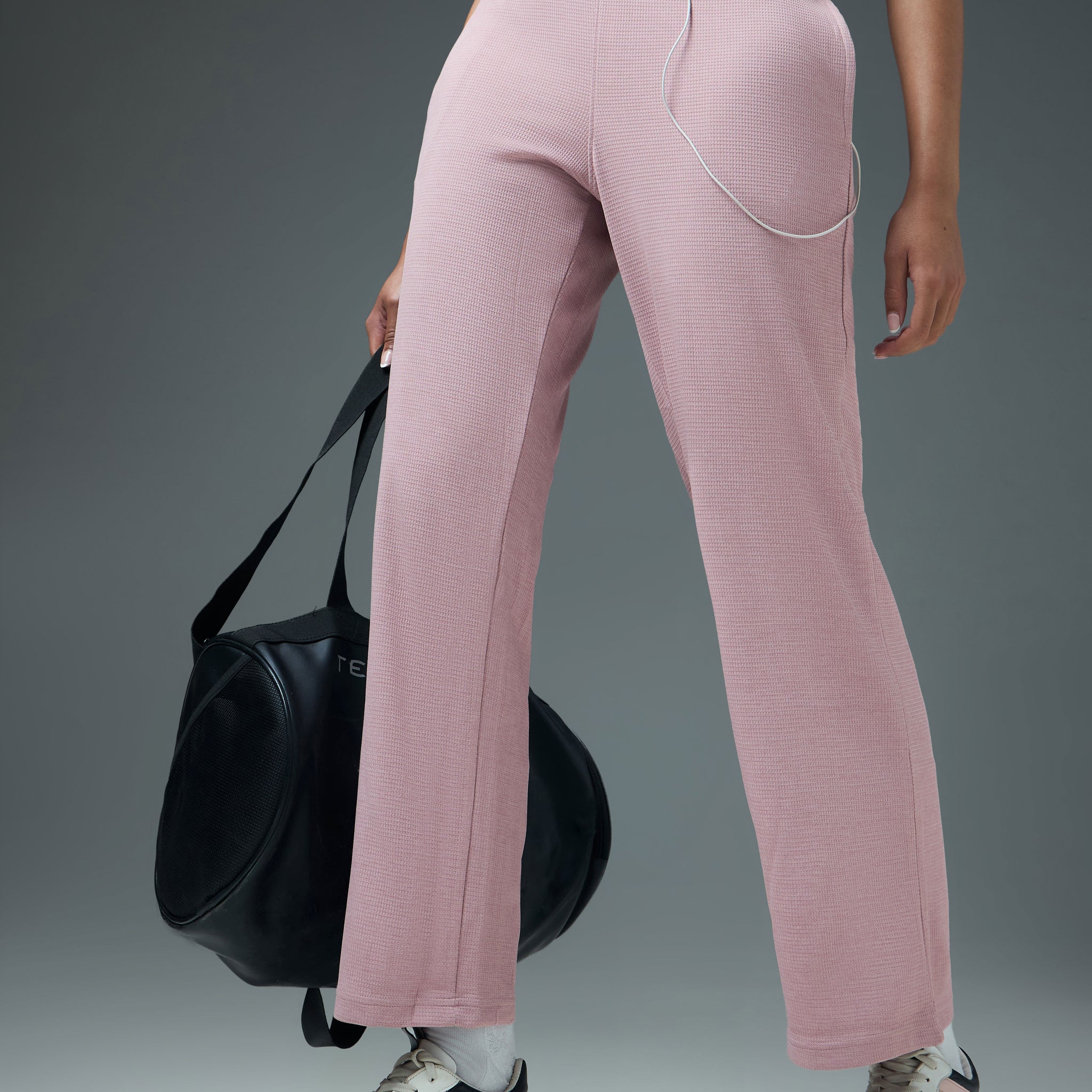 Women Cubic Melange Relaxed Fit Trackpants with DOUBLE COOL