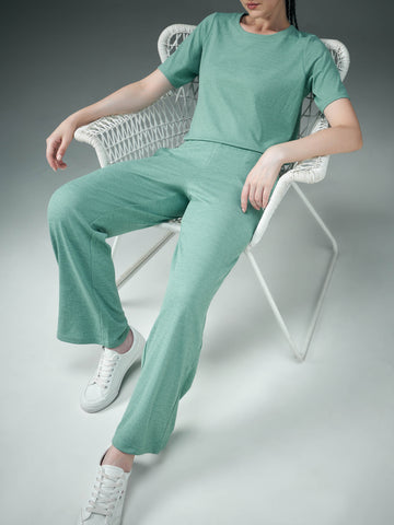 Women Cubic Melange Relaxed Fit Trackpants with DOUBLE COOL