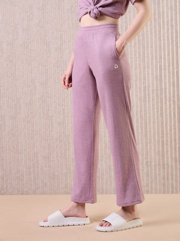 Women Cubic Melange Relaxed Fit Trackpants with DOUBLE COOL