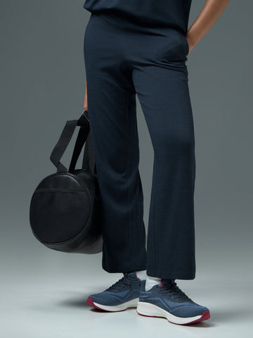 Women Cubic Melange Relaxed Fit Trackpants with DOUBLE COOL