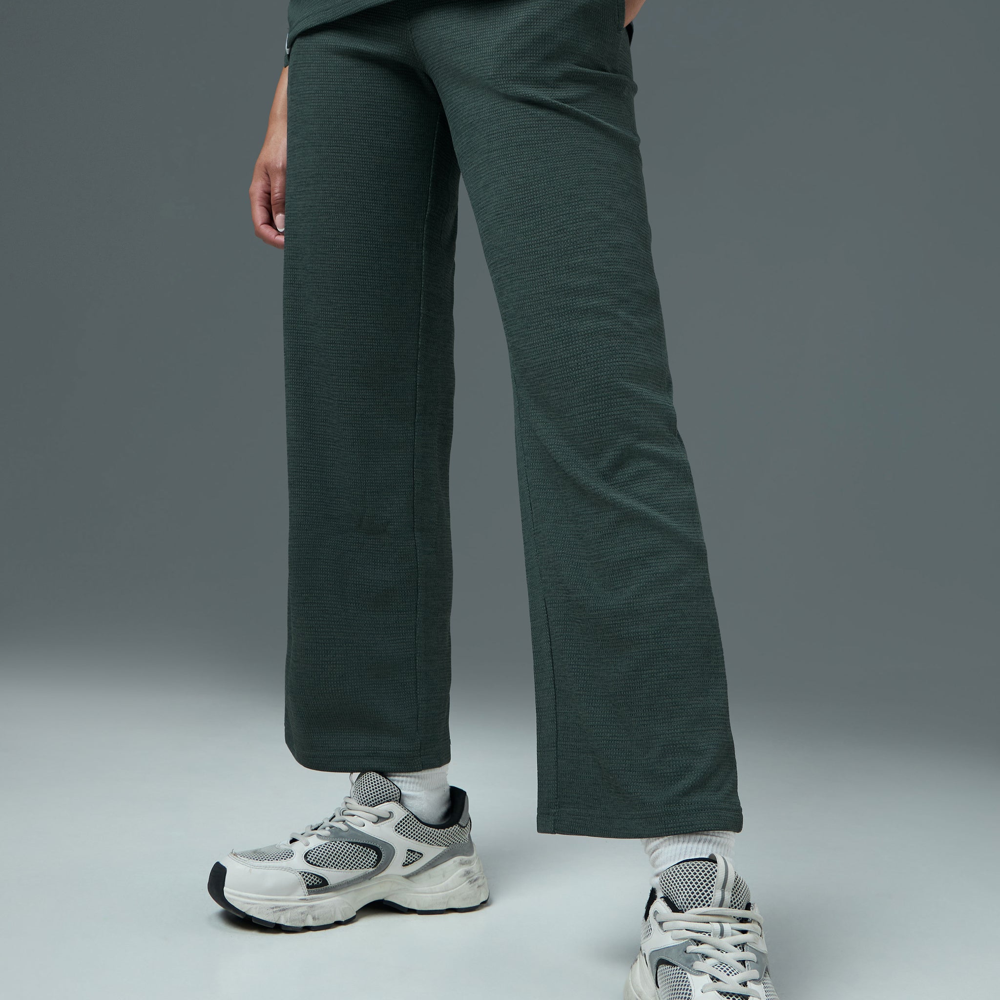 Women Cubic Melange Relaxed Fit Trackpants with DOUBLE COOL