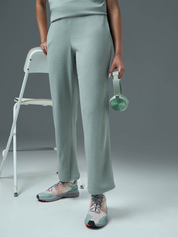 Women Cubic Melange Relaxed Fit Trackpants with DOUBLE COOL