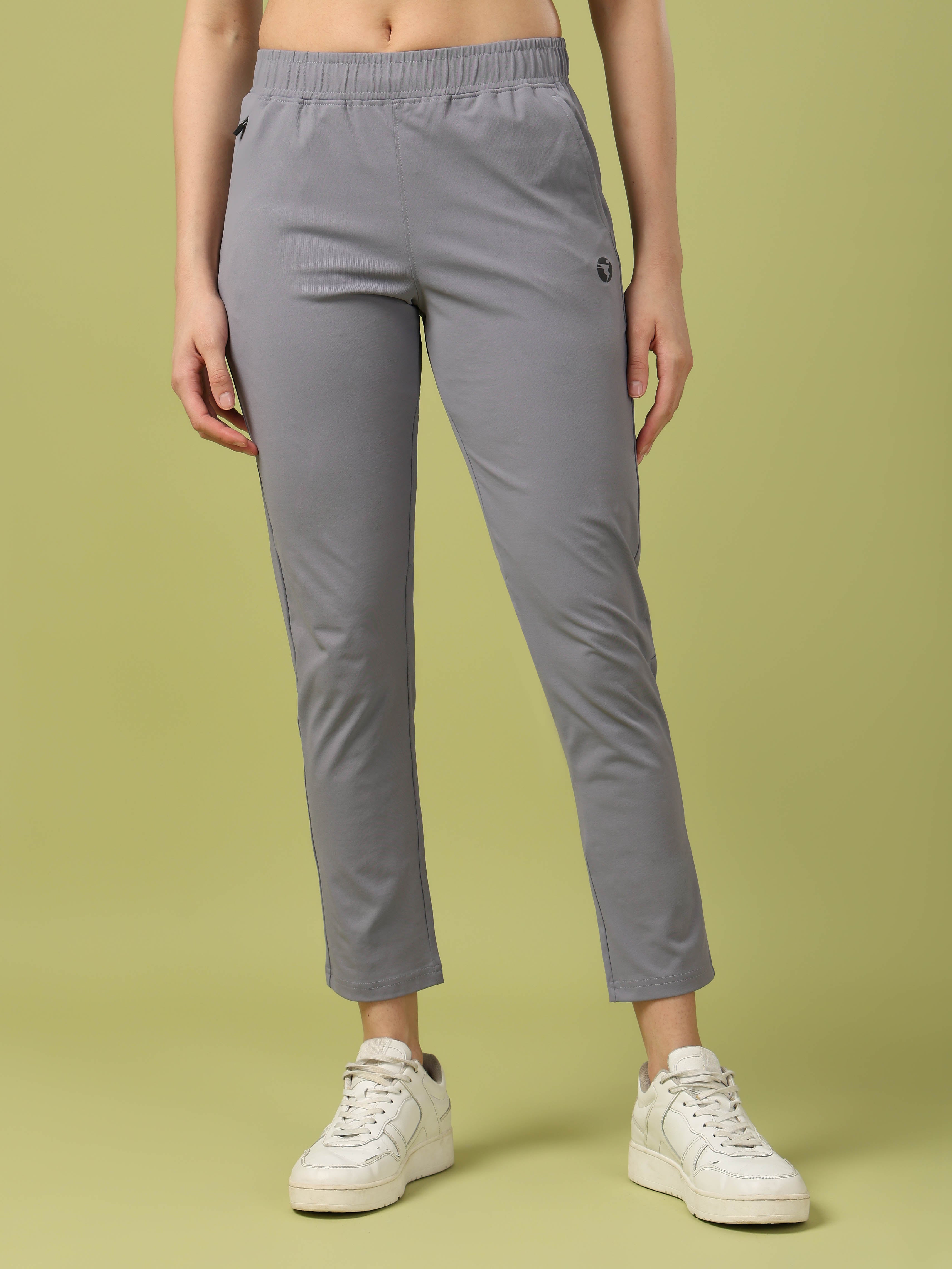 Women Solid Straight Fit Trackpants with 4 Way Crispy