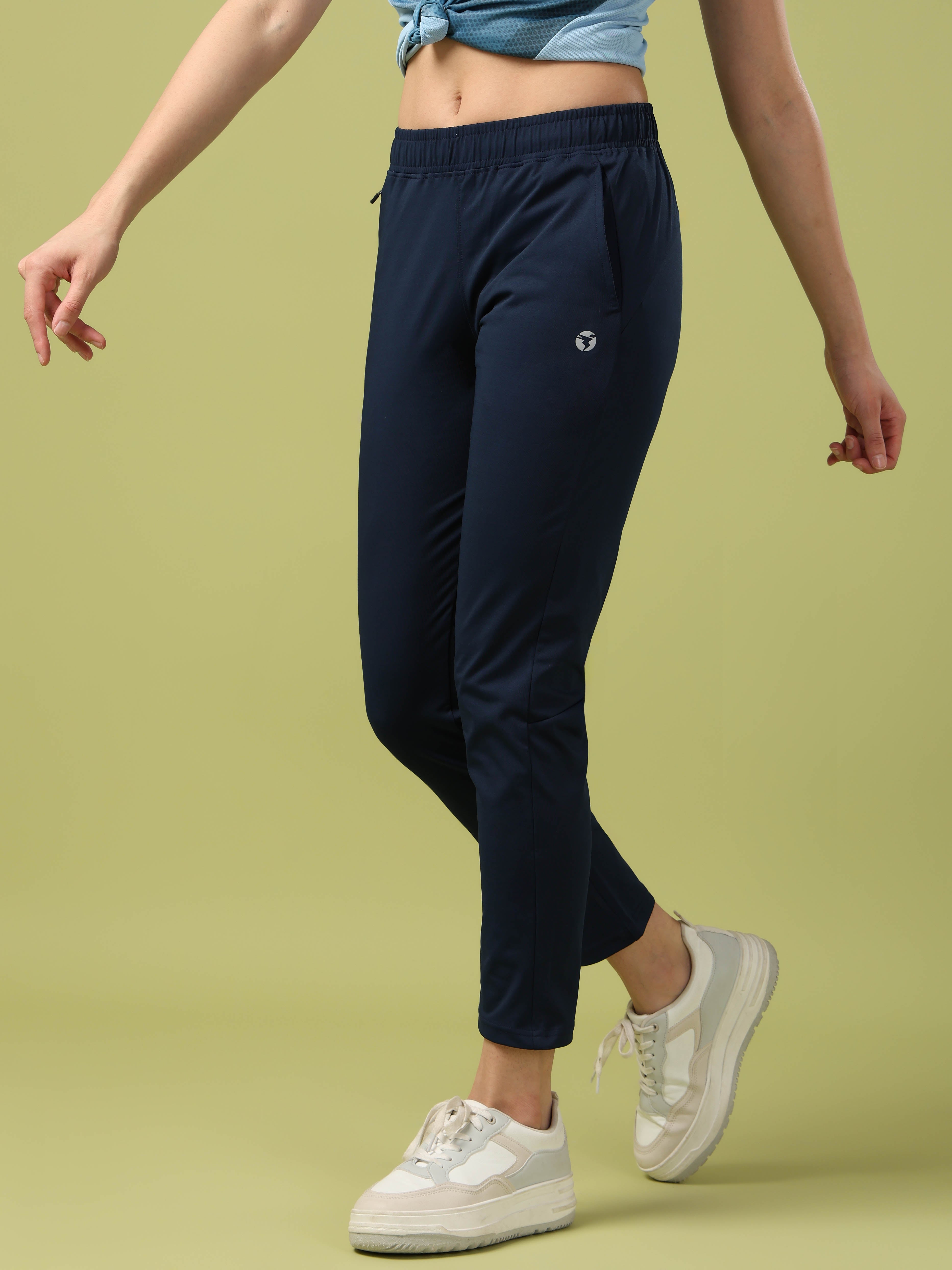Women Solid Straight Fit Trackpants with 4 Way Crispy