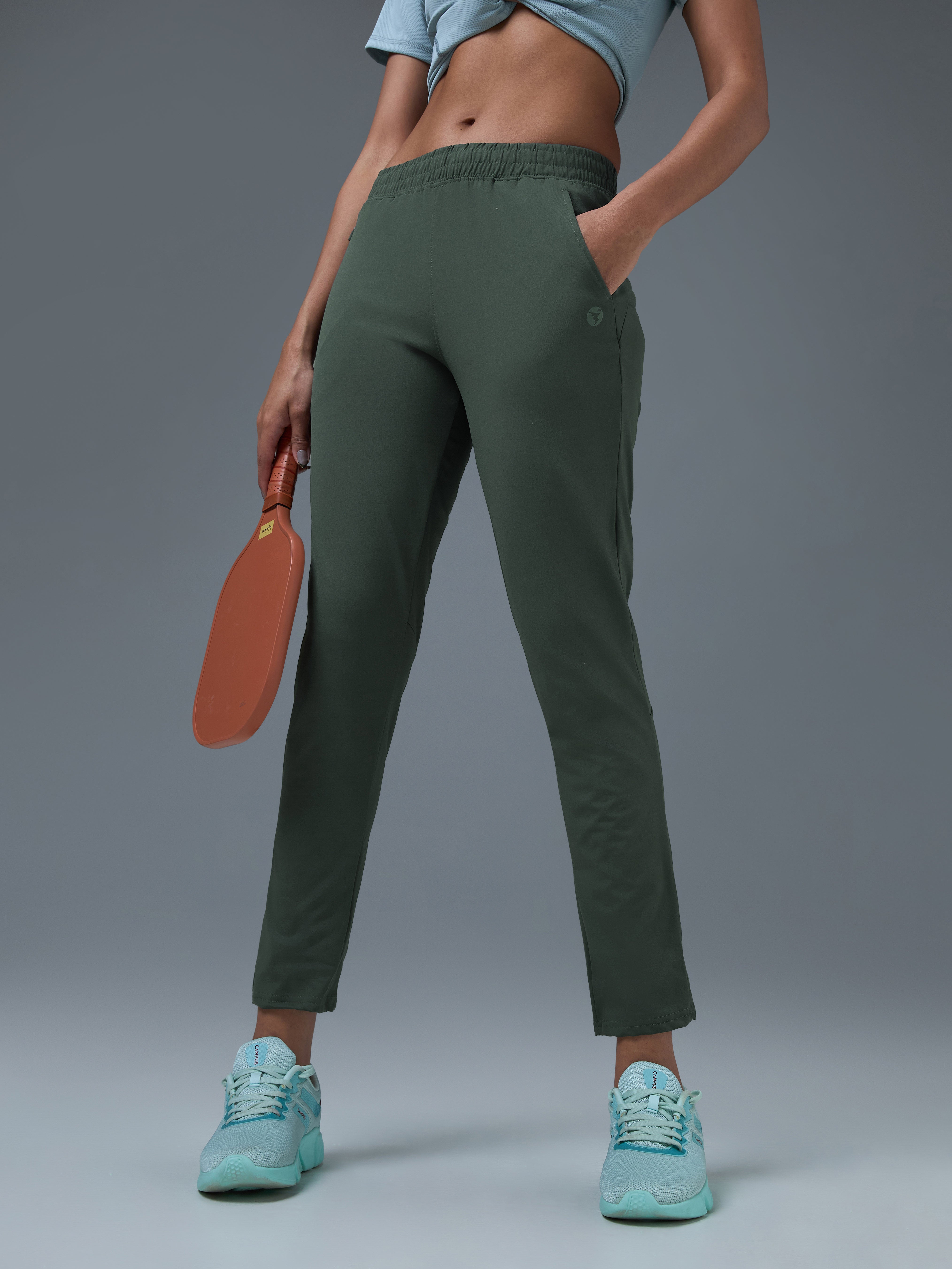 Women Solid Straight Fit Trackpants with 4 Way Crispy