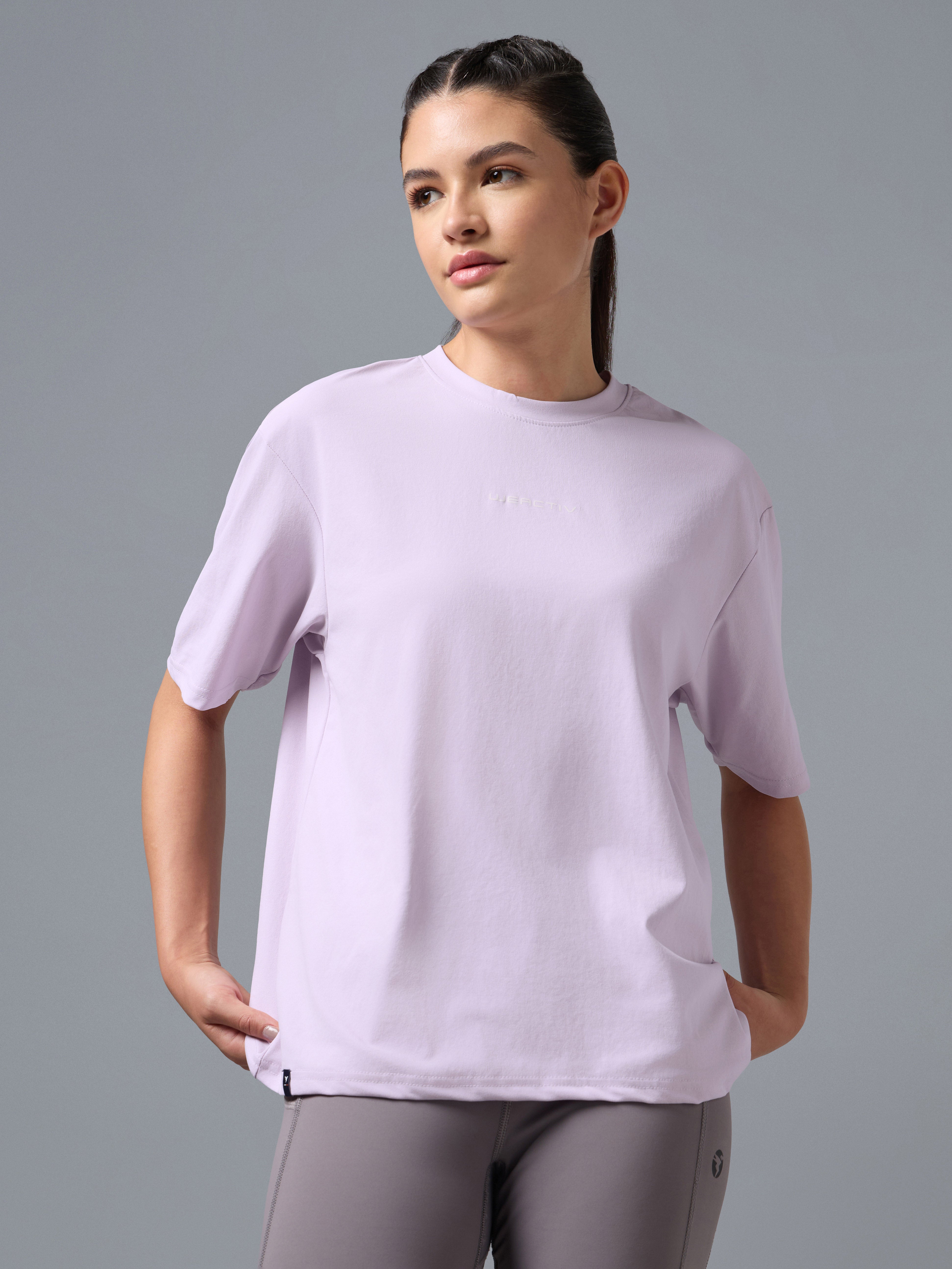 Women Printed Boxy Fit Round Neck T-shirt with COTFLEX