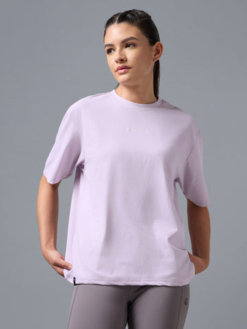 Women Printed Boxy Fit Round Neck T-shirt with COTFLEX