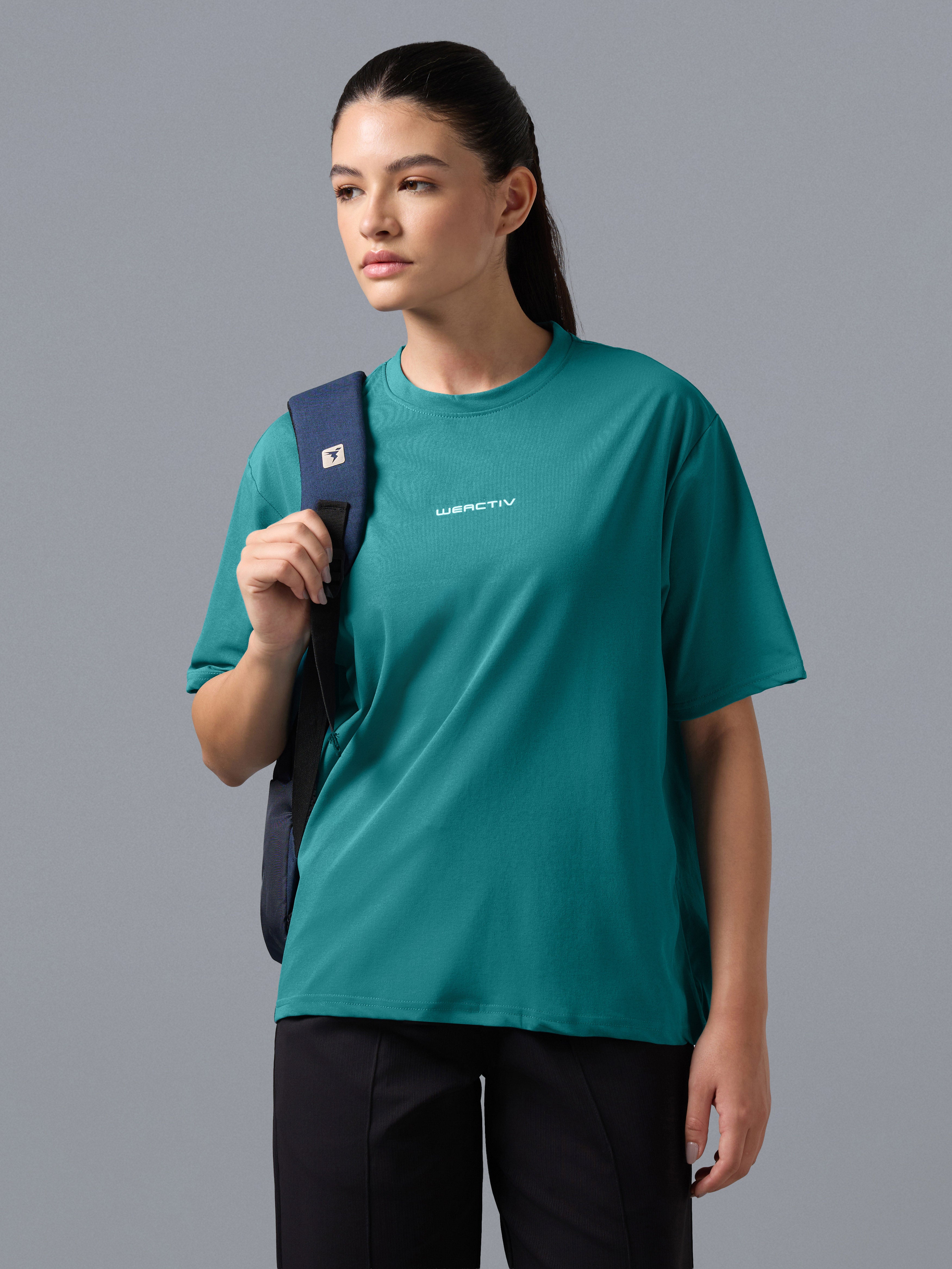 Women Printed Boxy Fit Round Neck T-shirt with COTFLEX