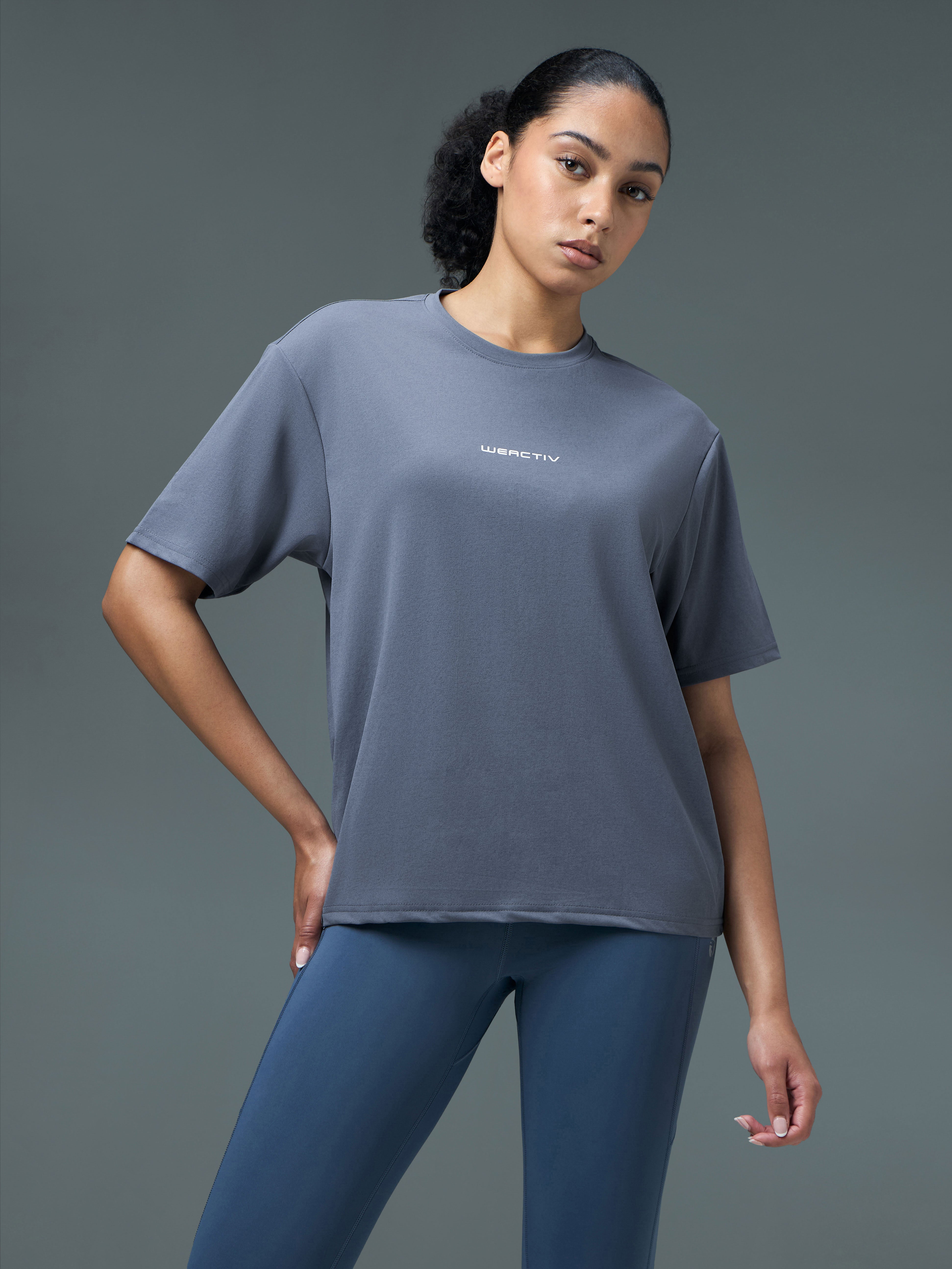 Women Printed Boxy Fit Round Neck T-shirt with COTFLEX