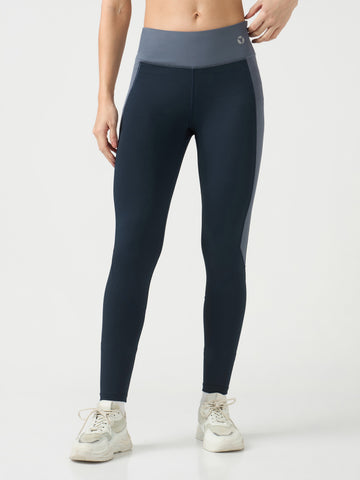 Women Colorblock Slim Fit Tights with ELASTOPLUS