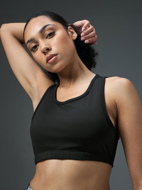 Women Slim Fit Scoop Neck Sports Bra with ELASTO PLUS for Training