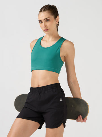 Women Slim Fit Scoop Neck Sports Bra with ELASTO PLUS for Training