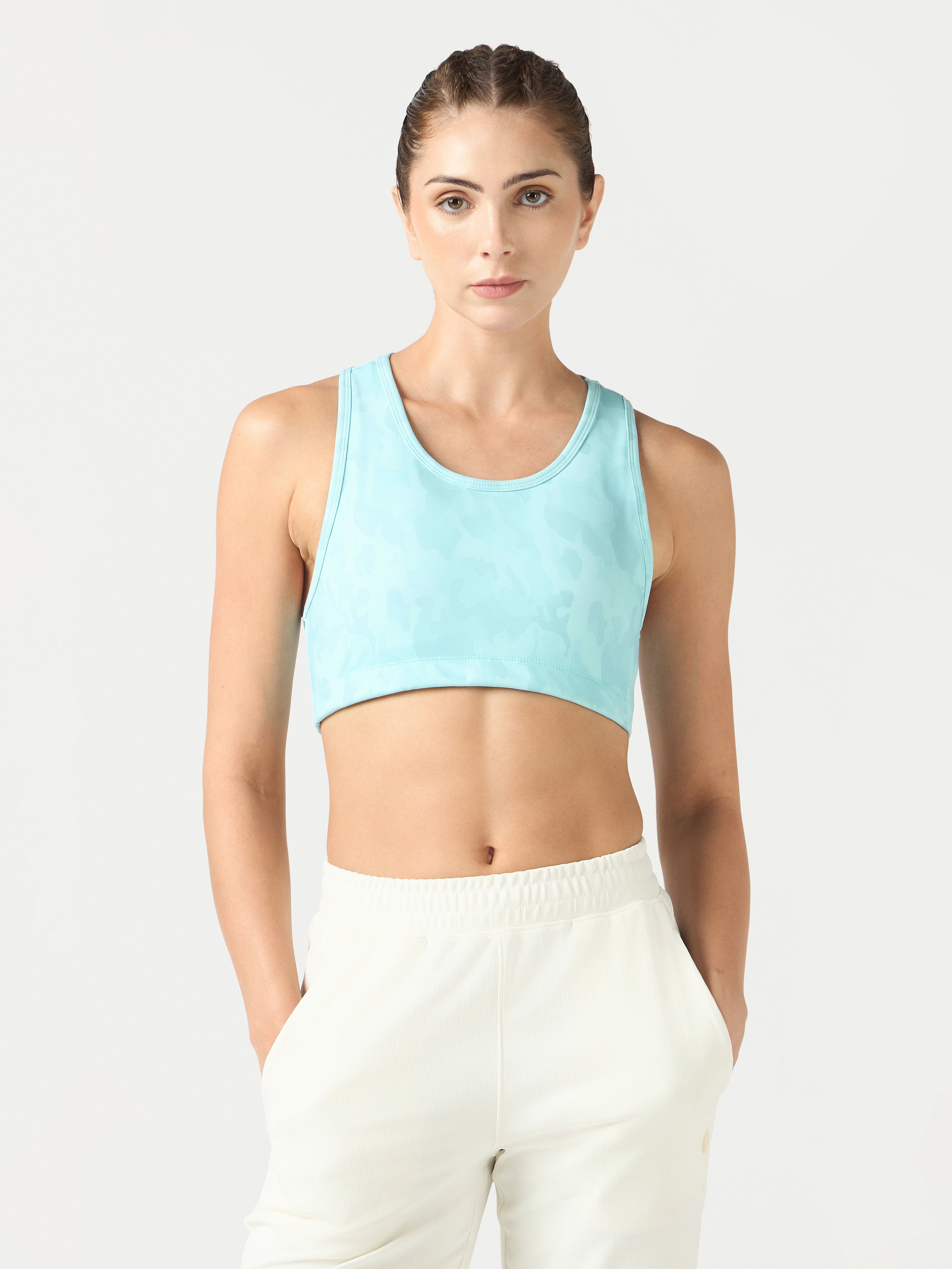 Women Slim Fit Scoop Neck Sports Bra with ELASTO PLUS