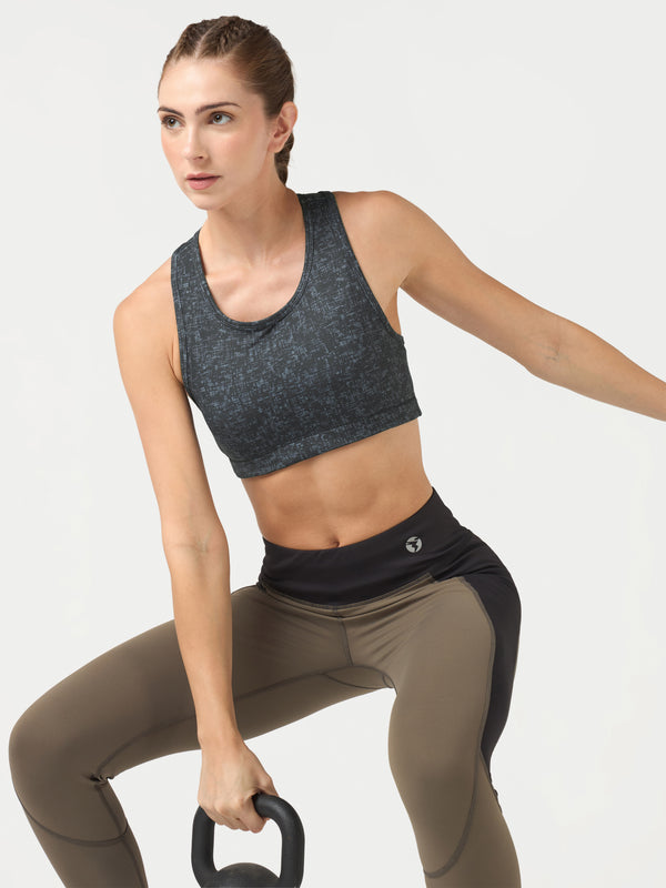 Women Slim Fit Scoop Neck Sports Bra with ELASTO PLUS