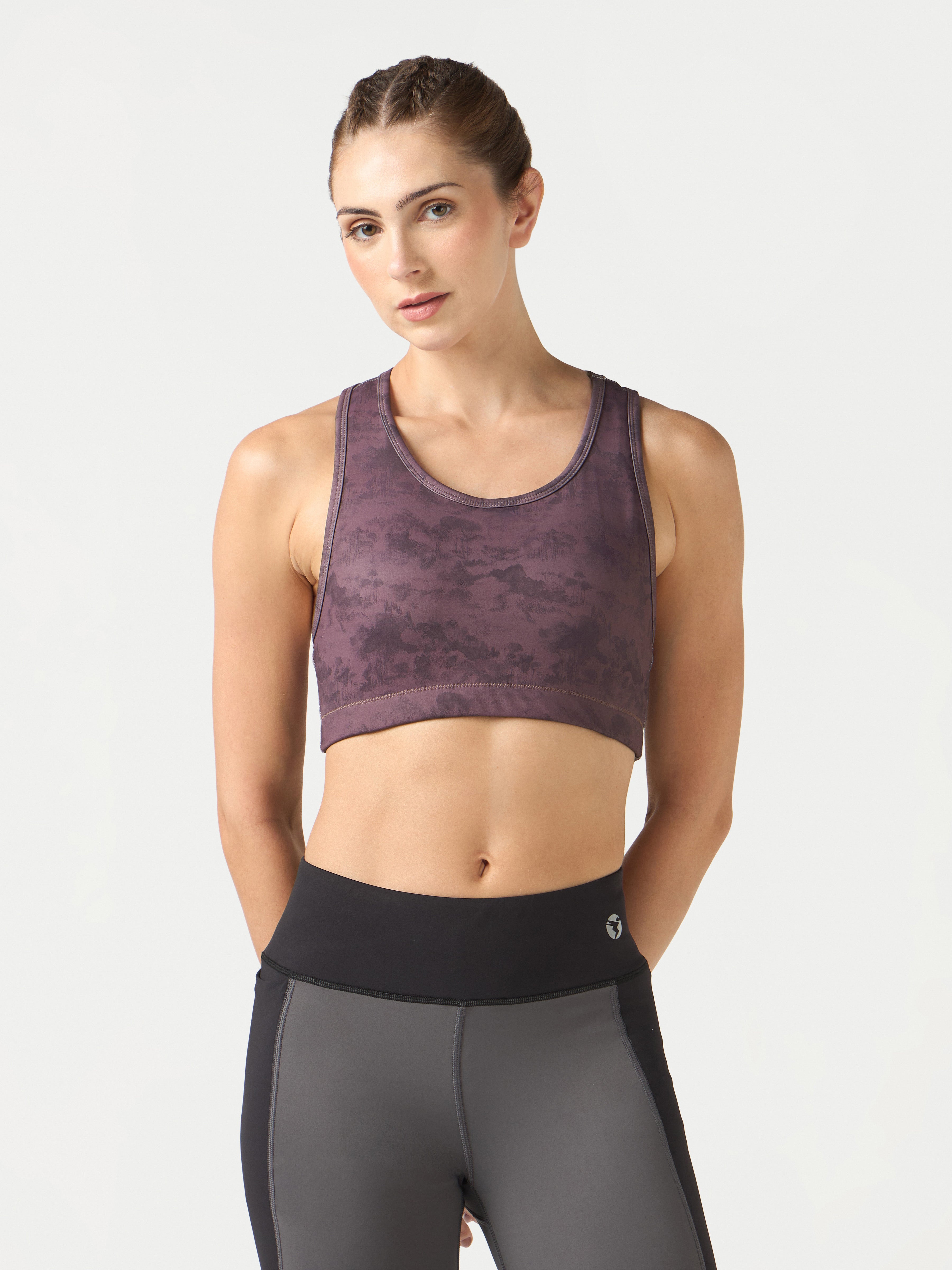 Women Slim Fit Scoop Neck Sports Bra with ELASTO PLUS