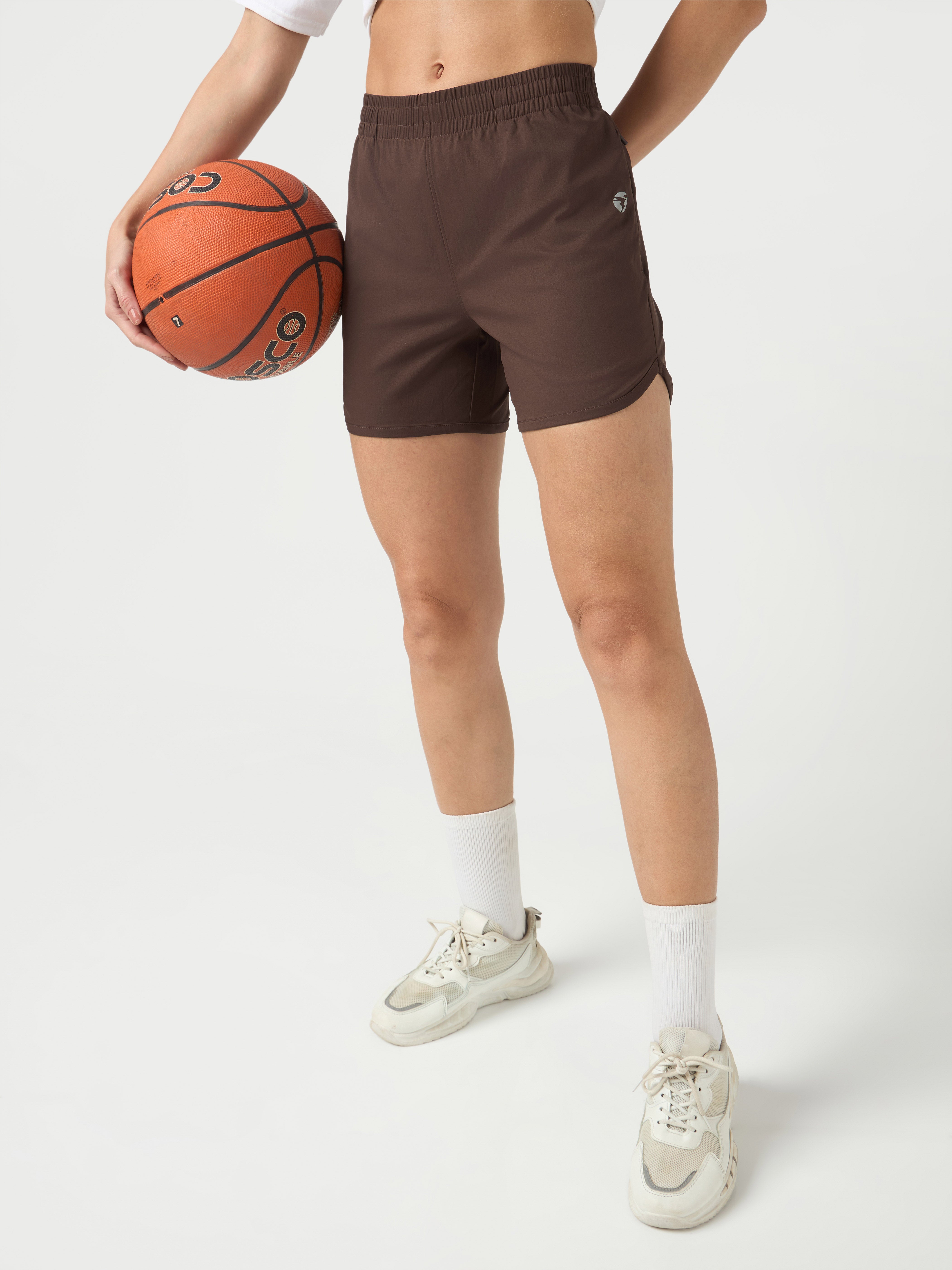 Women Solid Regular Fit Shorts with TS FLEXI