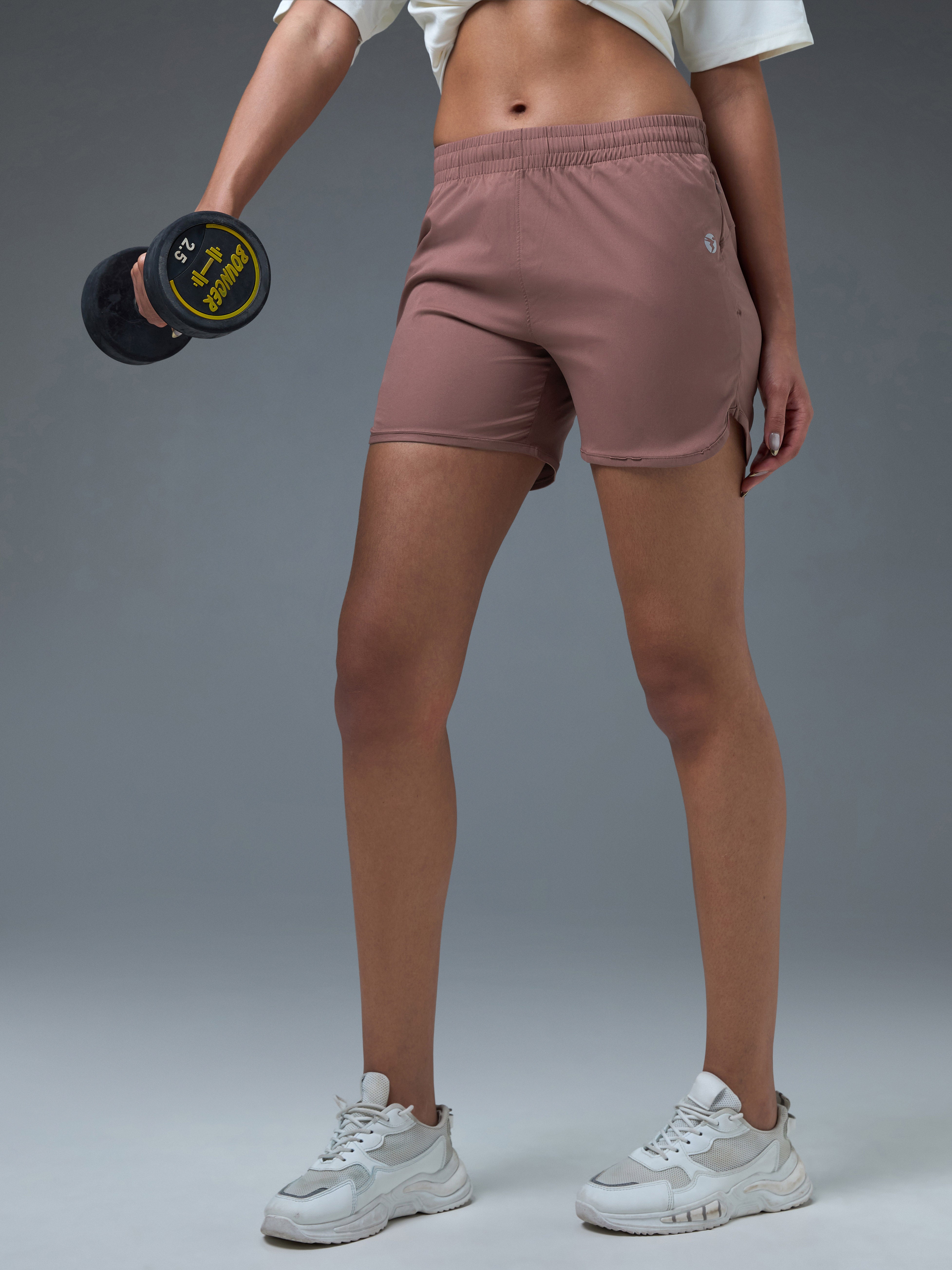 Women Solid Regular Fit Shorts with TS FLEXI