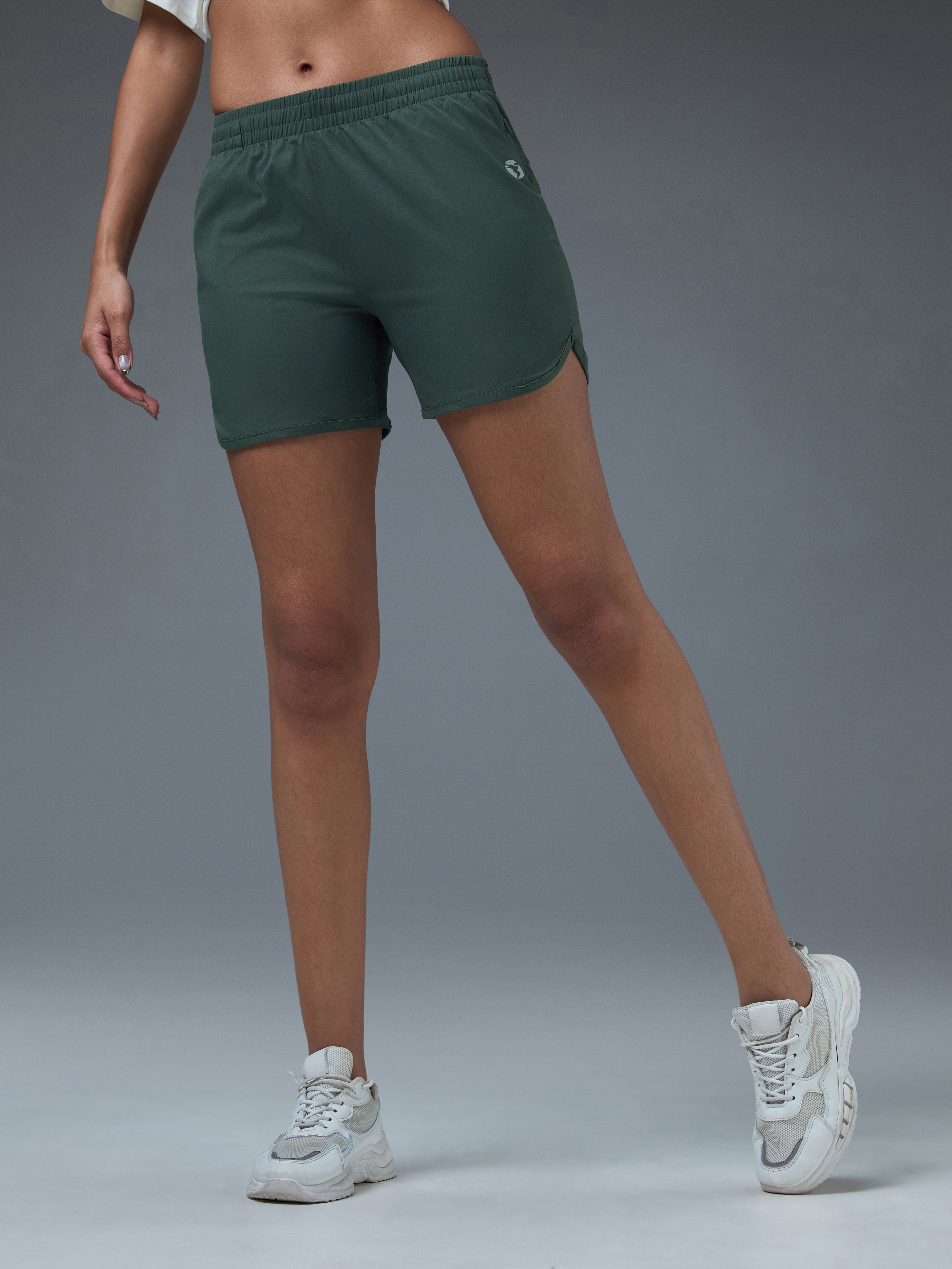 Women Solid Regular Fit Shorts with TS FLEXI