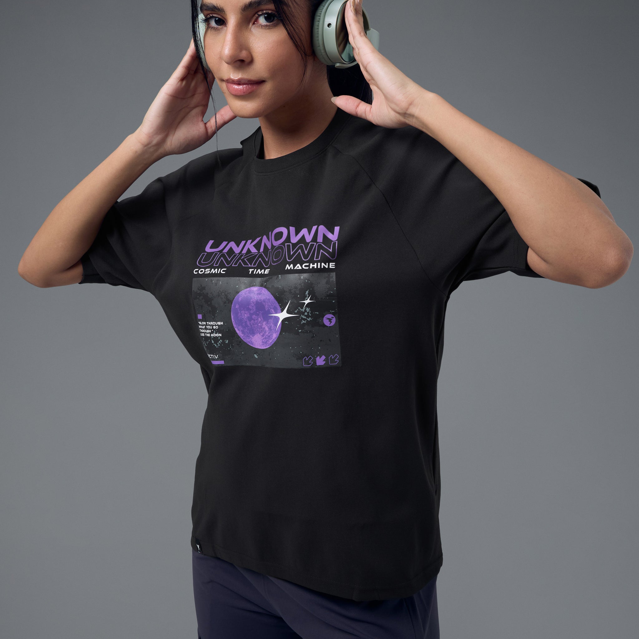 Women Printed Relaxed Fit Round Neck T-shirt with ELASTOPLUS