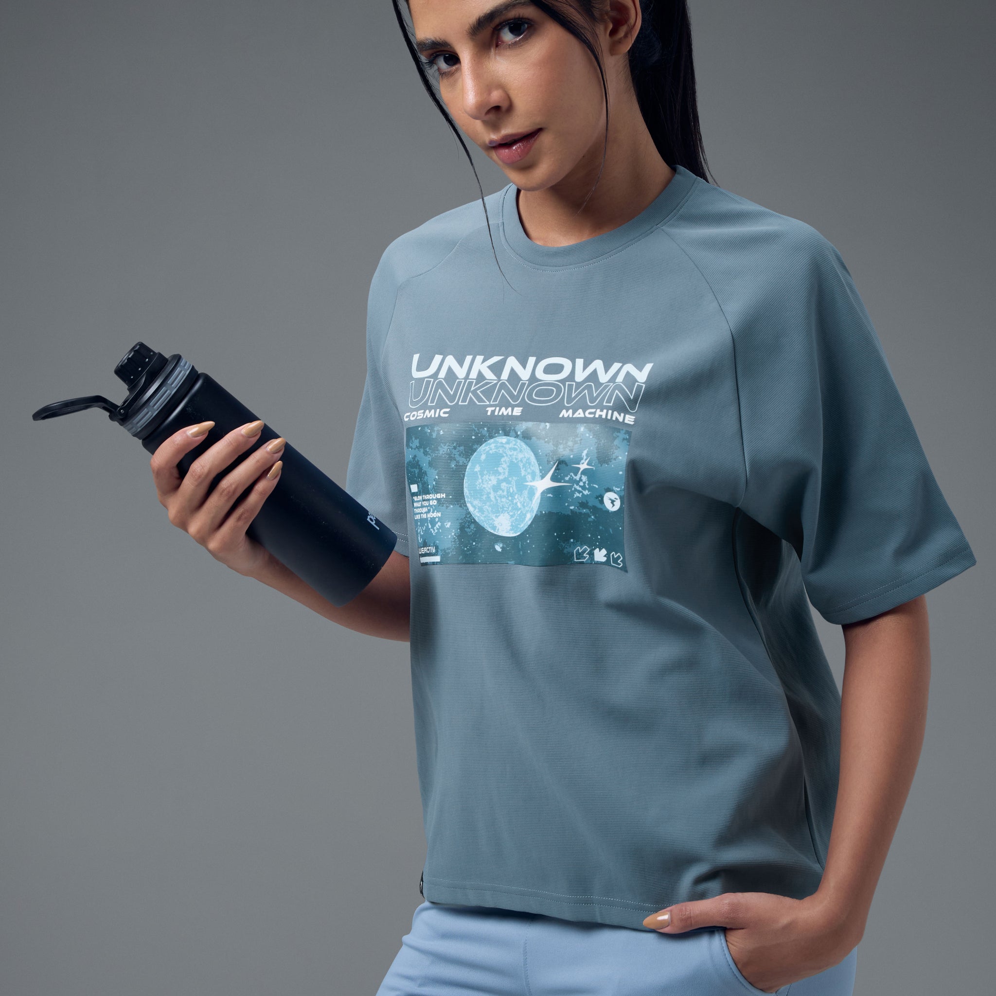 Women Printed Relaxed Fit Round Neck T-shirt with ELASTOPLUS