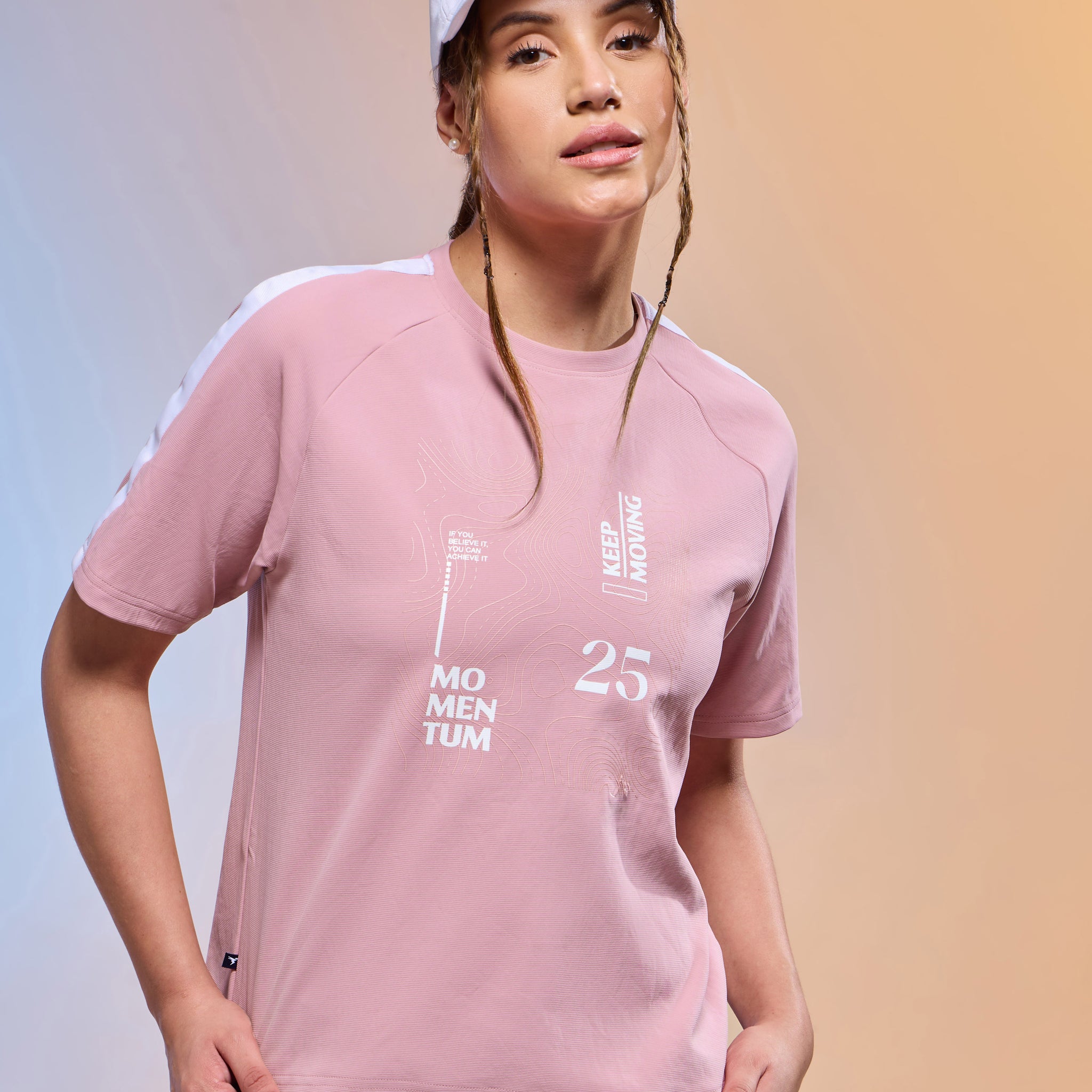 Women Printed Relaxed Fit Round Neck T-shirt with ELASTOPLUS