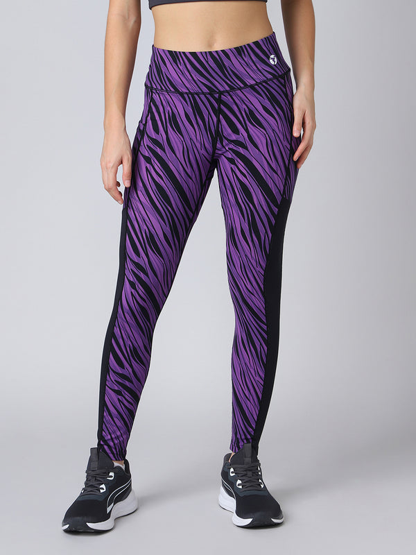 Women Printed Slim Fit Tights with ELASTO PLUS