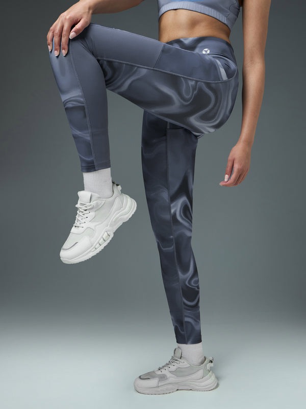 Women Printed Slim Fit Tights with ELASTO PLUS