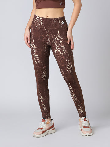 Women Printed Slim Fit Tights with ELASTO PLUS