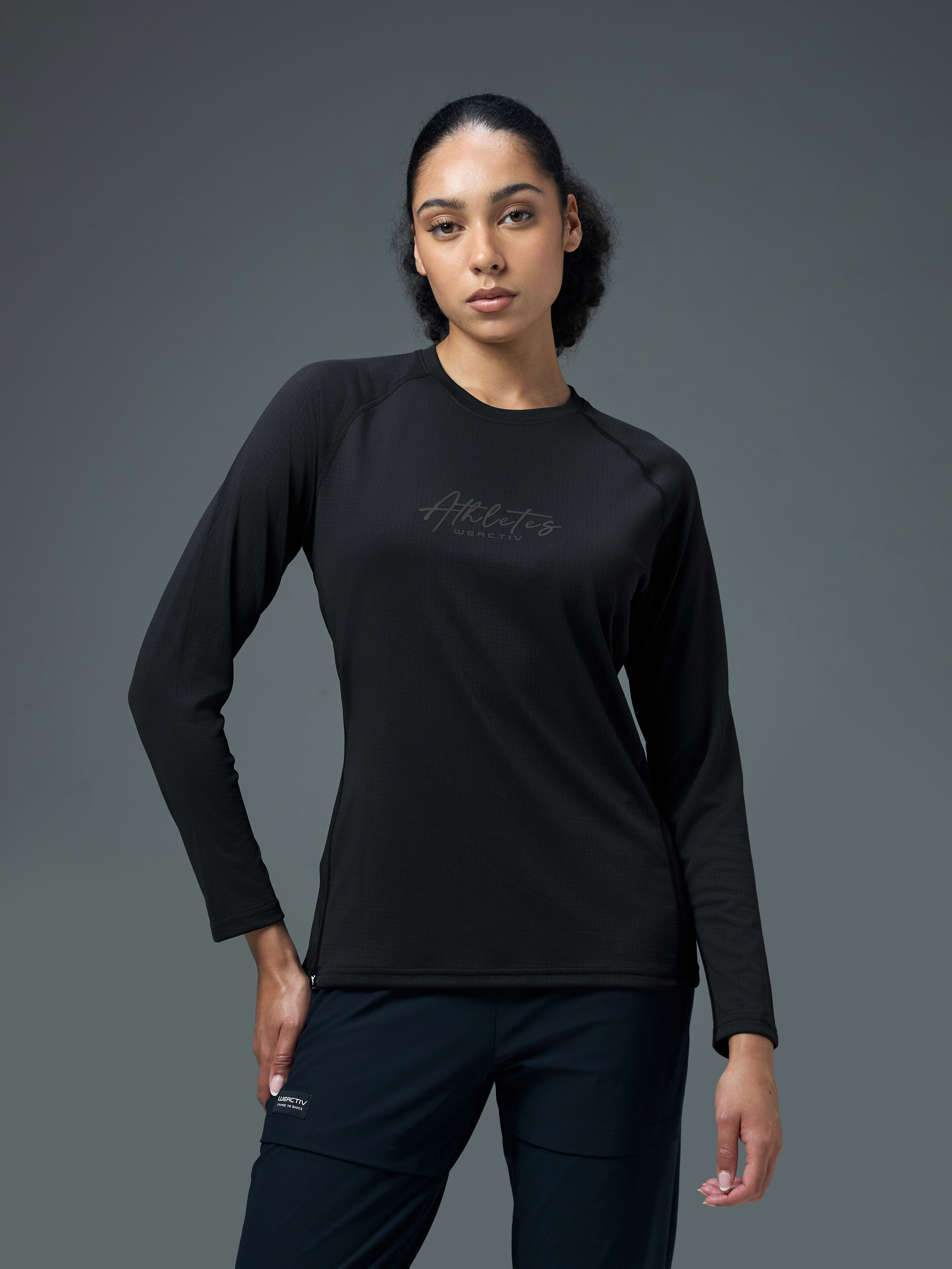 Women Printed Slim Fit Round Neck Sports Tee for Yoga & Fitness with TECHNOCOOL+