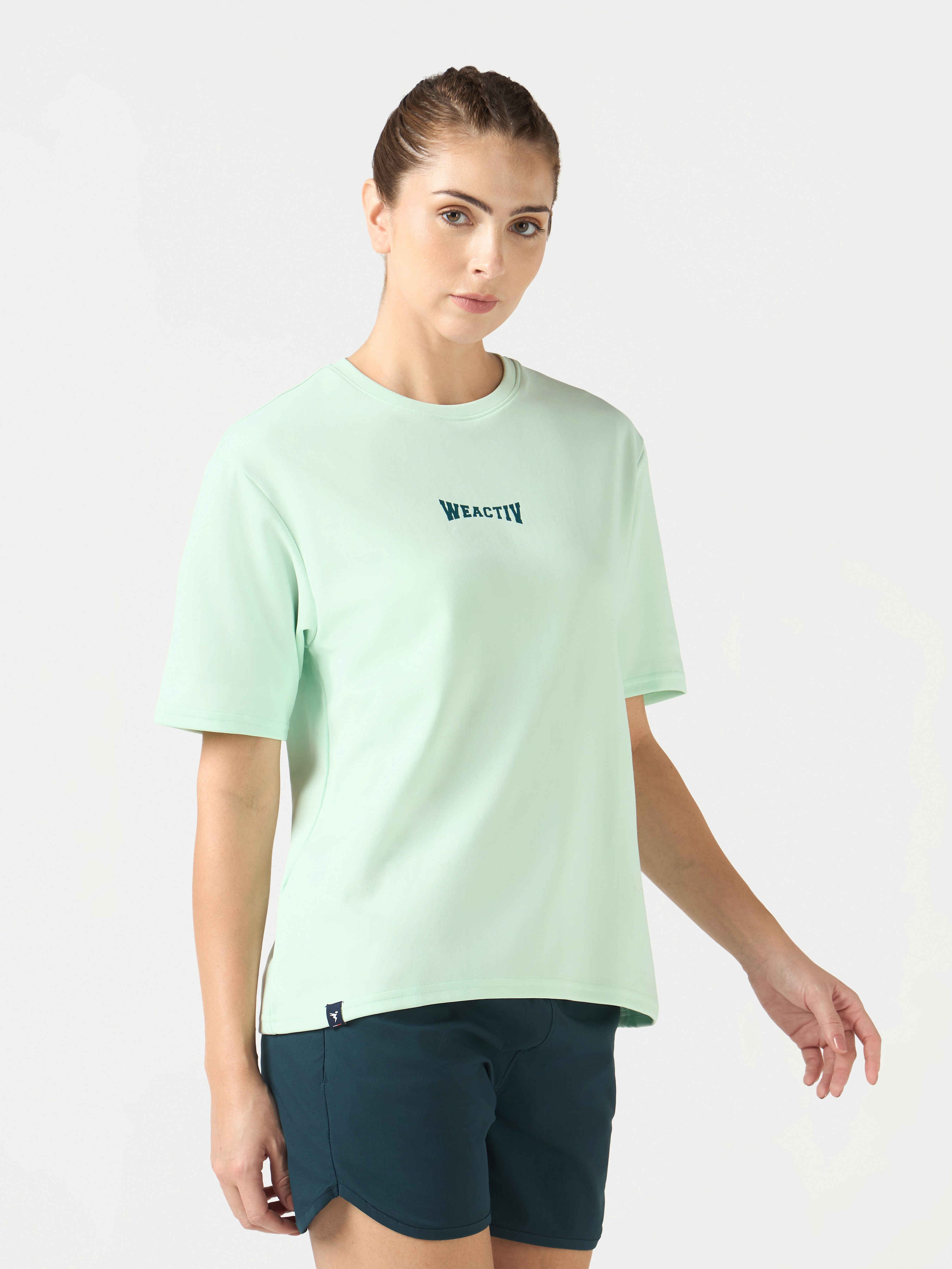 balloon zip shirt ミントグリーン Women's Mint Green Balloon Sleeve Crop Shirt