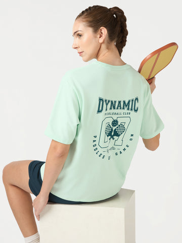 Women Oversized Back Print T-Shirt with Elastoplus