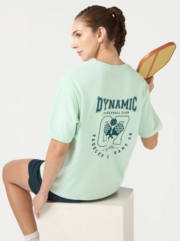 Women Oversized Back Print T-Shirt with Elastoplus