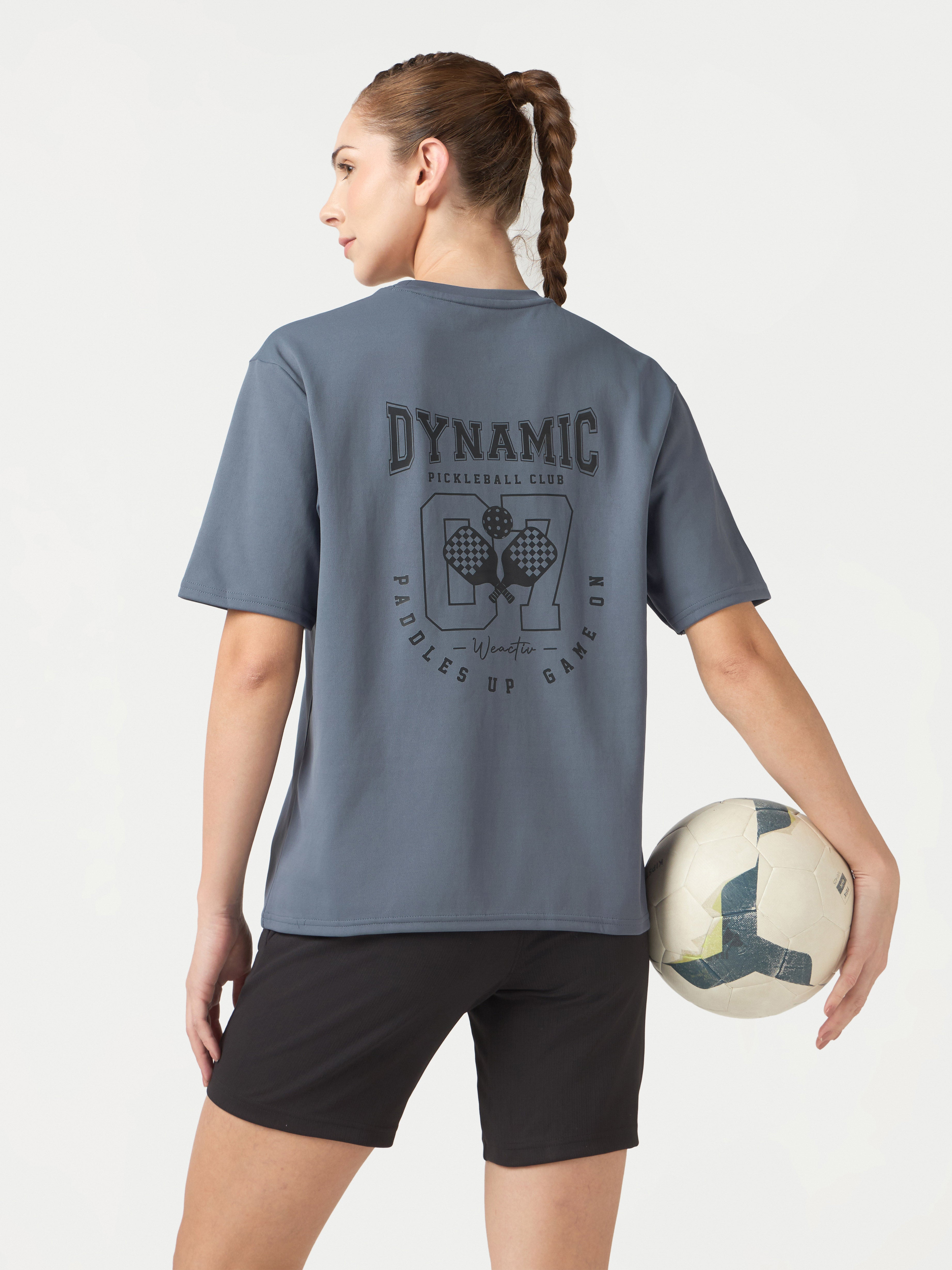 Women Oversized Back Print T-Shirt with Elastoplus