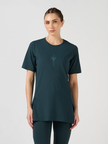 Women Slim Fit Mock Neck  Solid T-shirt with COTFLEX