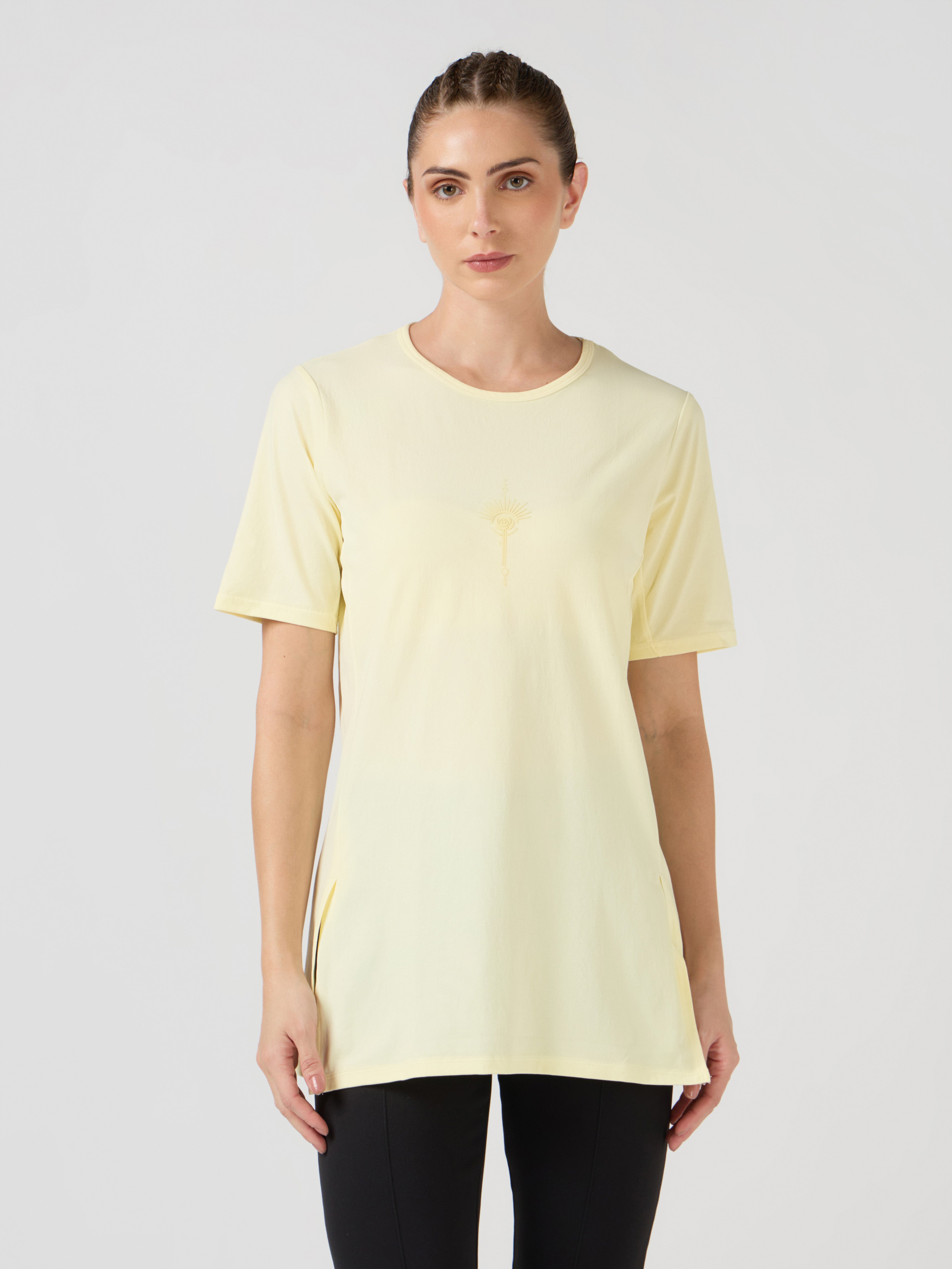 Women Slim Fit Mock Neck  Solid T-shirt with COTFLEX